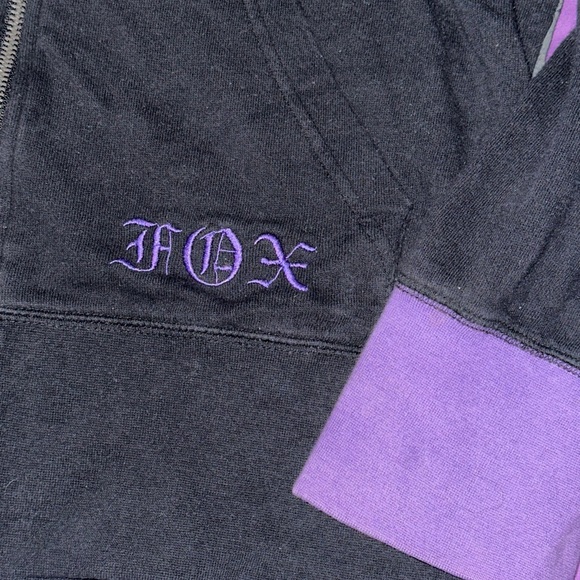 Reversible Fox women’s zip up hoodie size M purple black and grey - Picture 2 of 6